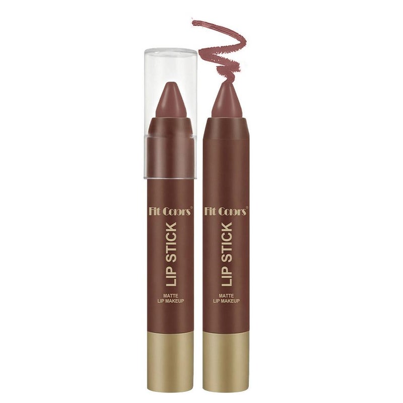 FIT COLORS Matte Chocolate Lipstick - Soft Matte Waterproof Non-Slip Lip Liner